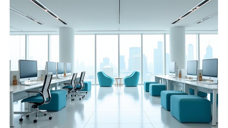 소어앤션 강남 본사 내부의 밝고 개방적인 협업 공간