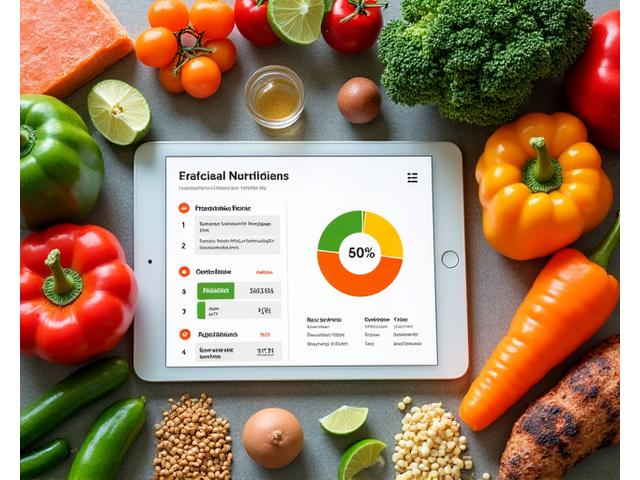 균형 잡힌 식단과 영양 권장량을 보여주는 차트 및 식단 플래너