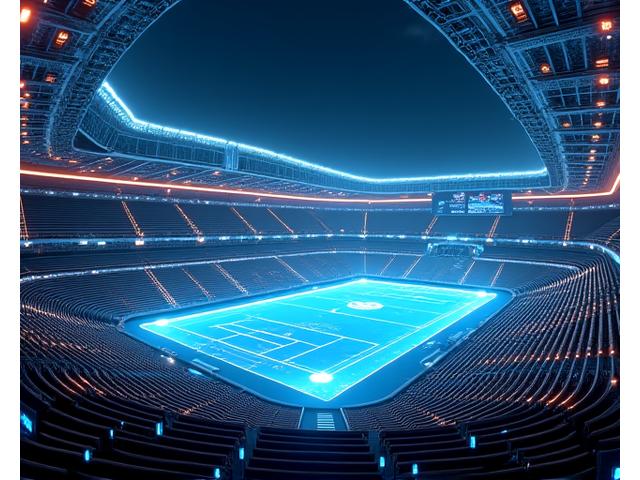 첨단 기술이 적용된 미래형 스마트 스타디움 내부