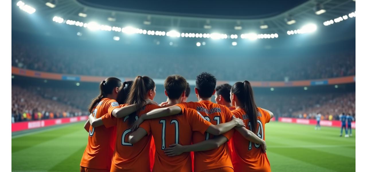 환호하는 프로 축구팀 선수들