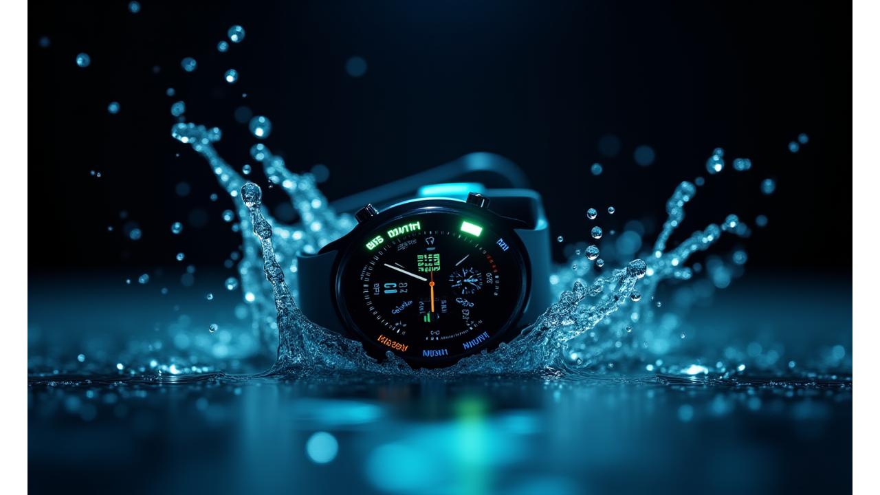 방수 테스트 중인 스마트 스포츠 장비