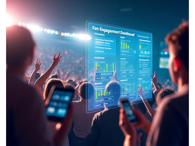 태블릿과 스마트폰을 사용하는 팬들의 모습과 함께 팬 참여도 대시보드