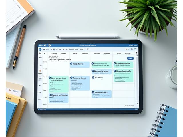 학업과 운동 훈련 스케줄이 균형 있게 배치된 디지털 캘린더 인터페이스