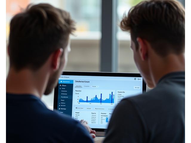 학부모와 코치가 태블릿 화면을 통해 선수의 데이터와 메시지를 공유하며 대화하는 모습